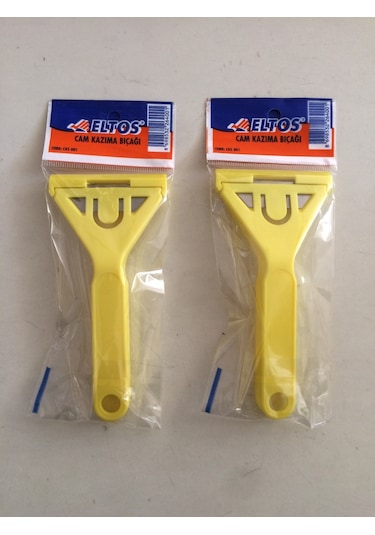 Eltos Araç Cam Kazıma Buz Kazıyıcı Bıçaklı Buz Kazıma Aleti 2adet Sarı