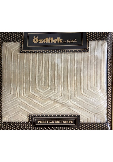 Özdilek Prestige Kalın Embos Çift Kişilik Battaniye (220x240)-Bej Yeni Desen