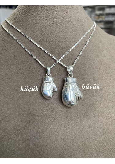 Gümüş Boks Eldiveni Erkek Kolye 55Cm Zincirli Küçük Boy Bek01K (47275223)
