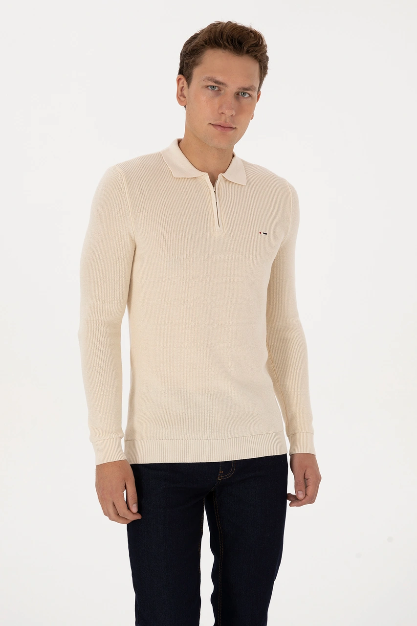 U.s. Polo Assn. Erkek Krem Kazak /triko 50313685-vr071 Krem