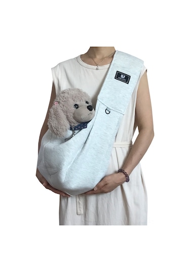 Hangfox Teddy Ve Kedi Taşıma Çantası - Ayarlanabilir Askılı Kumaş Materyal, Taşınabilir Dışarı Çıkışlar İçin Gri Renkli Evcil Hayvan Çantası