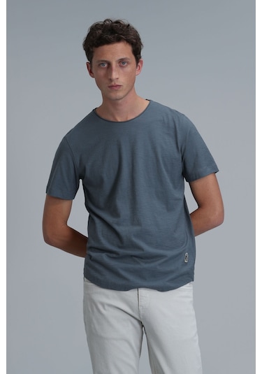 Lufian Erkek Junya Basic T-shirt 111020203 Nefti Gri