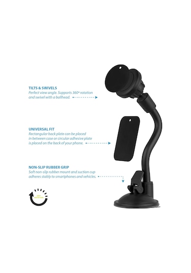 Araç Telefon Tutucu Mıknatıslı Teleskobik Cama Yapışan Vantuzlu (280676017)