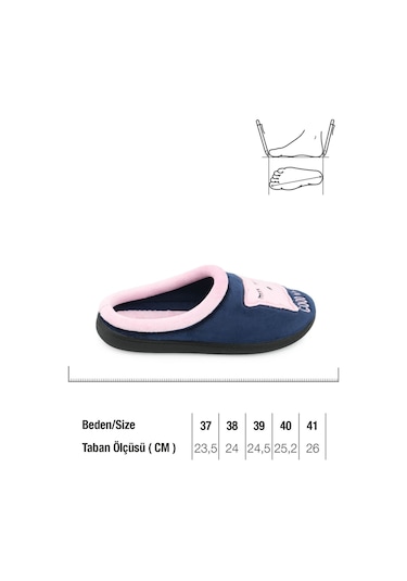 Gezer Kışlık Kadın Gondol Ev Bahçe Terlik Gt1kzm.15222.00.013.0c Lacivert