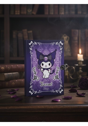 Kuromi Lisanslı Kilitli Hatıra Defteri Mor