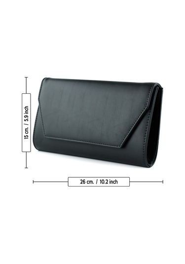 Erkan Saçmacı Siyah Zincir Askılı Manyetik Kapaklı İç Cepli Zarif Abiye El Çantası Siyah