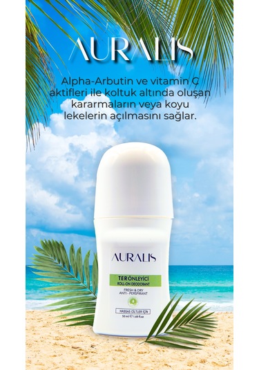 Auralis Beyazlatıcı Etkili Ter Önleyici Roll-on Antiperspirant Unisex 50 Ml