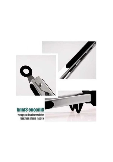 Ulzyvf Çelik Büfesi Bbq 23cm Siyah, Uçlu Silikon Salatası Pense Siyah