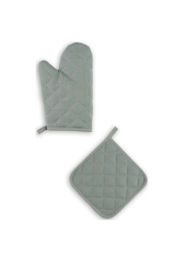 Yanmaz Ve Isıya Dayanıklı Fırın Eldiveni Ve Tutacak 2 Eldiven, 2 Tutacak Turkuaz