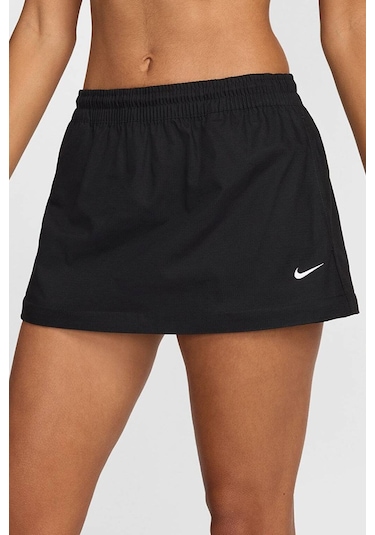 Nike Sportswear Woven Cargo 2n 1 Loose Fit Midi Skirt Kadın Bol Kesim Dokuma Kargo Uzun Ve Mini Etek Siyah