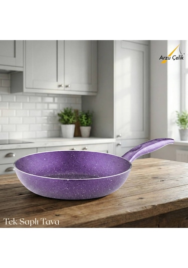 20 Cm Granit Tek Saplı Tava - Violet Violet
