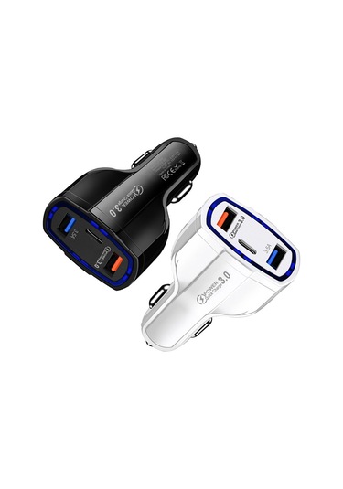Samdoo Araç Şarj Cihazı - Hızlı Şarj Özellikli 3 Portlu Pd & Usb Çift Çıkışlı 12-24v