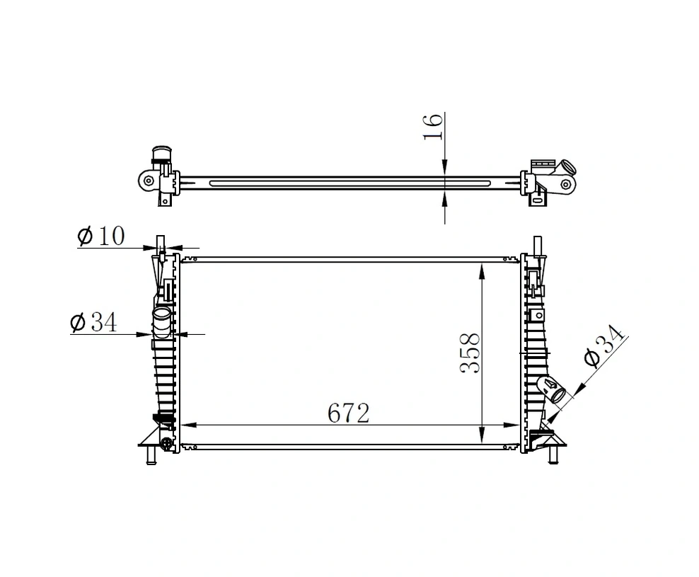 Radyatör Brazing Focus 2 2004-2012 Cmax 1.6ti 1.8 2.0 2005-2007-10 Volvo S40 1.6 1.8 2.0 C30 C70 550 3m5h8005rk 8603621 30665934