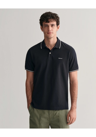 Gant Erkek Pike Polo T-shirt Regular Fit Siyah