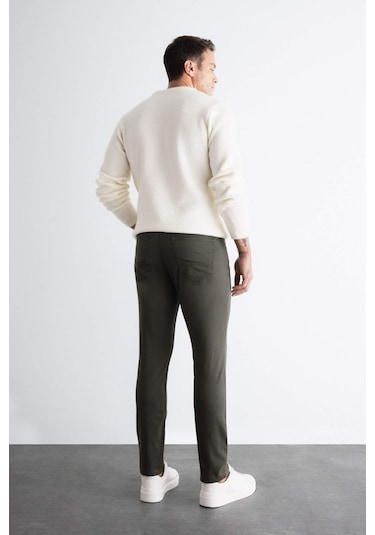 Defacto Chino Kanvas Pantolon Slim Fit Dar Kesim Pamuklu Esnek Dar Paça C9441AX24AUKH444 Haki Defacto Chino Kanvas Pantolon Slim Fit Dar Kesim Pamuklu Esnek Dar Paça C9441AX24AUKH444 Haki