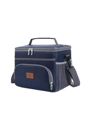 Pazly 16l Büyük Kapasiteli Sızdırmaz Termal Öğle Yemeği Çantası Piknik Soğuk/sıcak İzoleli Omuz Çantası Mavi Mavi