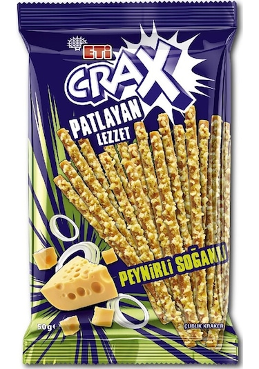 Eti Crax Patlayan Lezzet Peynirli Soğanlı Çubuk Kraker 20 x 50 G