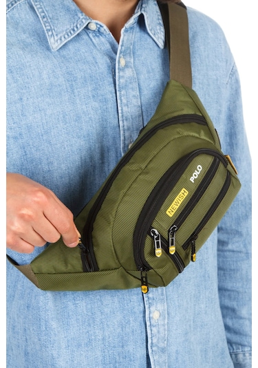 Newish Polo Çapraz Bel Ve Omuz Çantası-free Bag Haki