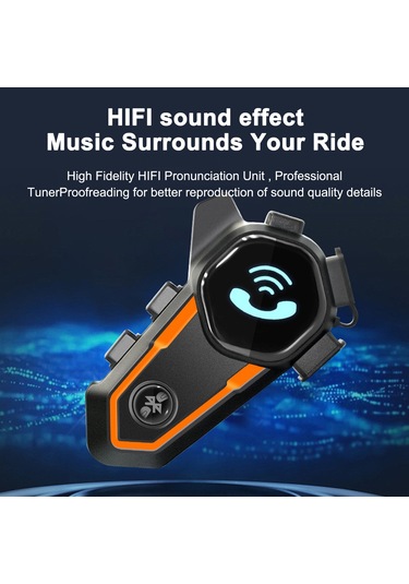 Ranyeek V11s Motosiklet Kask Bluetooth İletişim Cihazı - Fm Radyo, 300m Menzil, 25 Saat Konuşma Süresi, Bt 5.0