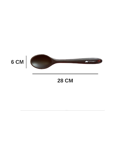 Sert Uçlu Silikon Kaşık Seti 3prç 28cm/22cm/20cm Siyah