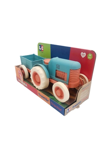 Let's Be Child Römorklu Sürtmeli Plastik Traktör Lc-30878 Turkuaz-turuncu
