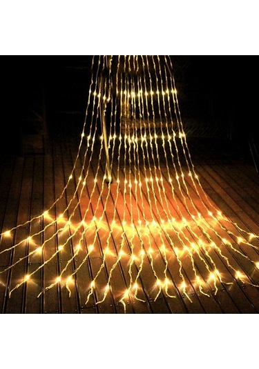 Soulader Led Şelale Işığı Dekoratif Aydınlatma Meteor Yağmuru Efekti Dize Ampul İçin Bahçe Balkon Parti Süs Gri