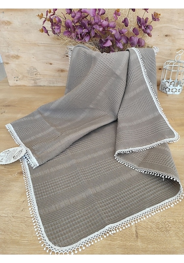 Kahve Pike Bebek Battaniyesi Doğal Organik Yaşam Örtüsü Çok Amaçlı Mevsimlik Yenidoğan 80x90 Cm Kahverengi