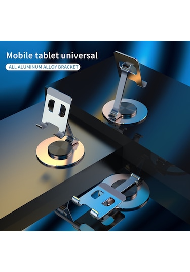 Cbtx 019 Telefon Tablet Montaj Standı 4,7 - 12 İnç Cihaz İçin 360 Derece Döndürme Masaüstü Tutucu - Gümüş