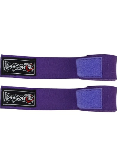Dragondo 3,5 Metre Mor Elastik Boks Bandajı Profesyonel Şeffaf Dişlik Ve Atlama İpi Set Mor