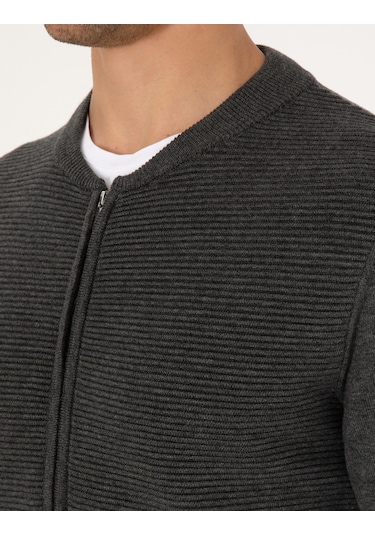 Pierre Cardin Erkek Açık Gri Melanj Hırka Triko 50317333-vr091 Açık Gri Melanj