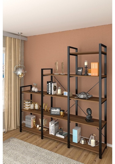 Wood House Kardelen Merdiven Kitaplık - Ceviz