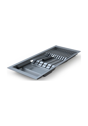 Mutfak Çekmece Içi Antresit Modüler Bıçaklık 20,5cm X 48cm Boydan 4cm Kesilebilir Antrasit