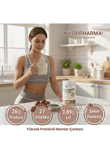 Whey Proteinli Mantar Çorbası Öğün Tozu Bariatrik Diyet Protein Tozu, 600g Diğer