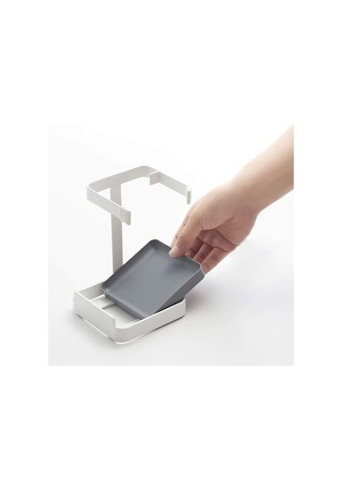 Cbtx Tencere Kapağı Standı Tutucu Karbon Çelik Çorba Kepçesi Depolama Rafı Stil B Siyah