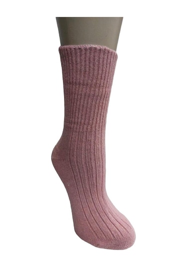 Frt 2'Lİ DİKİŞSİZ YÜN KADIN SOKET ÇORAP-HARDAL-PEMBE Hardal - Pembe