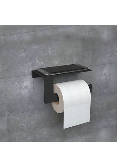 Hvngroup Metal 2 Parçalı Set 30 Cm Havlu Ve Tuvalet Kağıdı Askısı Siyah