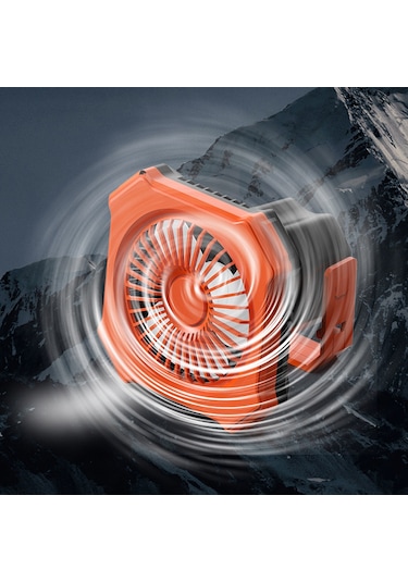 Symbee Kamp Işık Fanı 2'li 4000mah: 3 Hızlı Fan + 3 Aydınlatma Seviyesi, Usb Powerbank, Kumandalı, Taşınabilir Turuncu