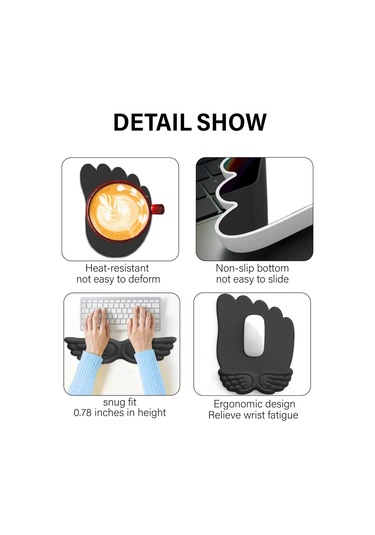 Bilek Destekli Klavye Ve Mouse Pad, Bilek Ağrısını Gideren Bilgisayar Aksesuarları Koyu Yeşil