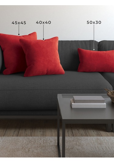 Br Demor Home Soft Series Saltanat Kırmızısı Kırlent, Yastık Kılıfı Saltanat Kırmızısı