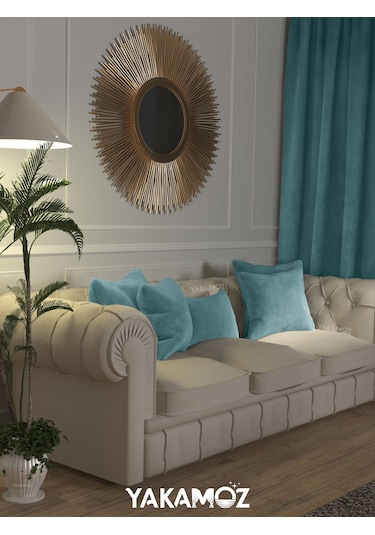 Br Yakamoz Nil Yeşili Kırlent , Yastık Kılıfı Kadife Görünümlü Velvet Touch Serisi Nil Yeşili