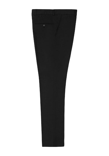 Süvari Siyah Regular Düz Pantolon