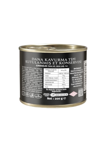 Konet Dana Kavurma Tipi Kutulanmış Et Konservesi 200 G