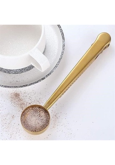 Mcg Mandallı Kahve Ölçü Kaşığı Gold Çok Fonksiyonlu Paslanmaz Çelik Kaşık Renkli