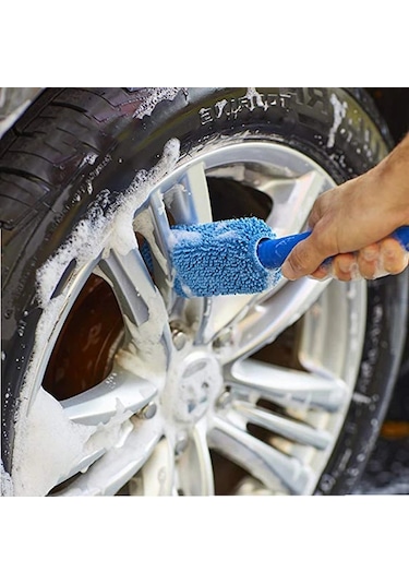 Chenkestoreone Dayanıklı Portatif Araç Fırçası Ergonomik Sap Turuncu Jant Temizleme Aracı