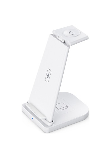 Qingmipy "3'lü Hızlı Kablosuz Şarj Standı - İphone, Samsung, İwatch Ve Airpods İçin Qi Uyumlu"