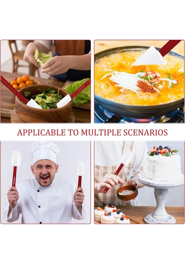 Ximistore9 4'lü Fırın Ve Mutfak Silikon Spatula Seti: Isı Dayanıklı Uzun/kısa Saplı Karıştırma Ve Kazıma Aletleri 2 Küçük, 2 Orta Kırmızı - Beyaz