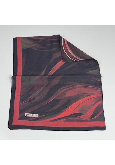 Cardion Pamuk İpek Şal - 70 X 180 - 06302 Siyah - Kırmızı