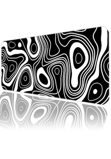 İlyuka Mousepad 70x30cm Büyük Boy Xl Mp387030 Black White T. Map