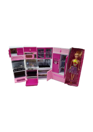 Prenses Mutfak Seti Barbie Bebek 4 Parça Mutfak Seti