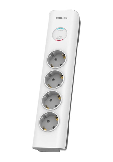 Philips SPN7040WA/62 600J 4'lü 2 M Akım Korumalı Priz Beyaz